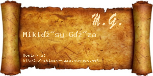 Miklósy Géza névjegykártya