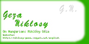 geza miklosy business card