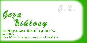 geza miklosy business card
